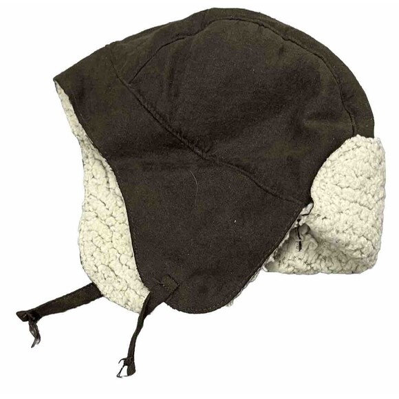 Baby Gap Hat Infant 12 18 Month Trapper Ear Flap Dad Cap Brown Faux Suede Fleece - Picture 2 of 5